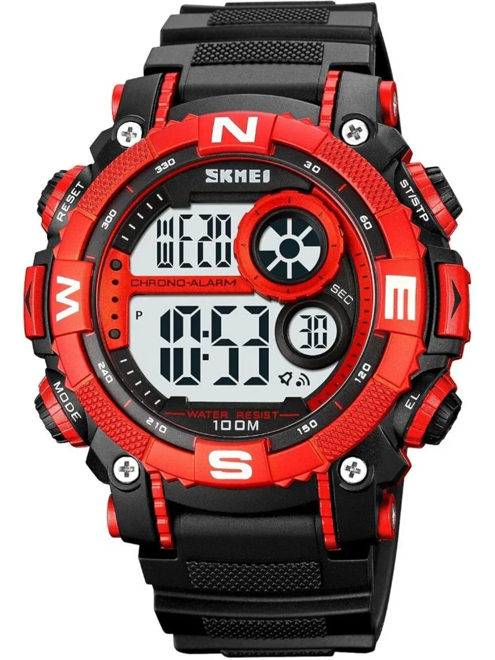Mens Black Red Analog Quartz Electronic Military Multifunction LED Digital Watch